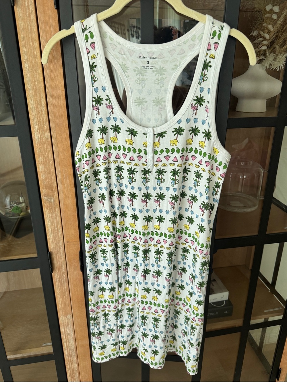 Roller Rabbit monkey pajamas henley tank nightgown vacation palmbeach pima dress